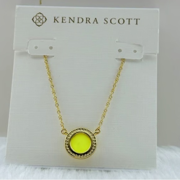 Kendra Scott Gold Tennis Ball Pendant Necklace - Picture 2 of 2